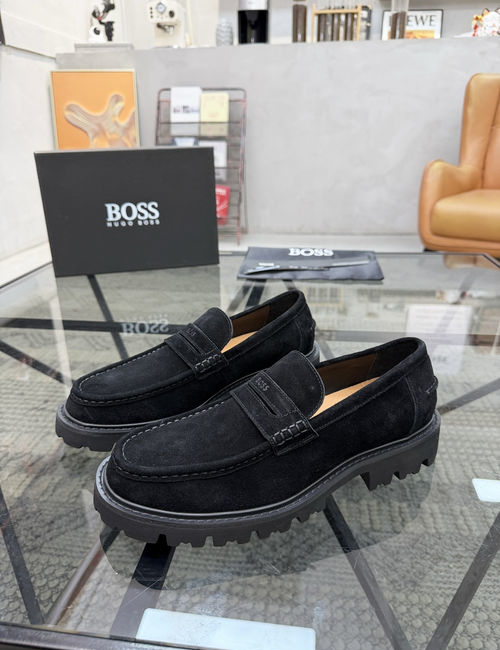 Hugo Boss Stitched Suede Slip-on Casual Shoes