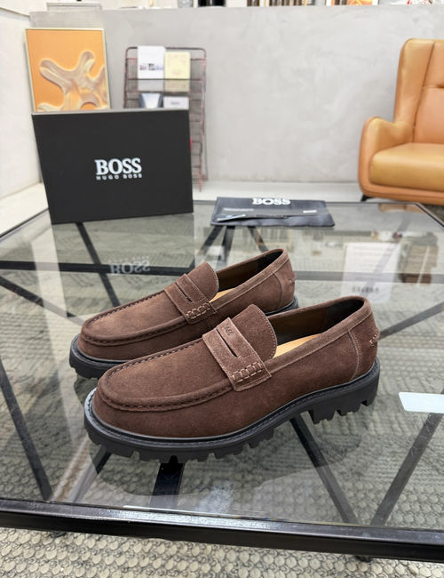 Hugo Boss Stitched Suede Slip-on Casual Shoes