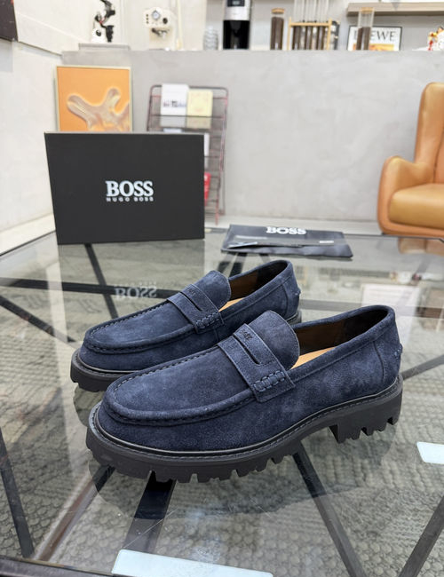 Hugo Boss Stitched Suede Slip-on Casual Shoes