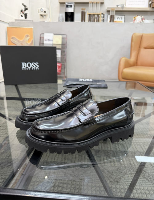 Hugo Boss Patent Leather Casual Slip-on Loafers