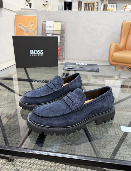 Hugo Boss Suede Leather Slip-on Casual Loafers