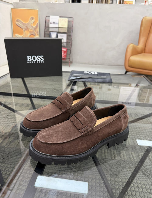 Hugo Boss Suede Leather Slip-on Casual Loafers