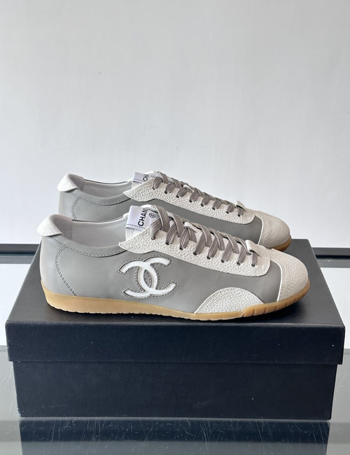Chanel Cowhide Casual Sneakers With Rubber Outsole