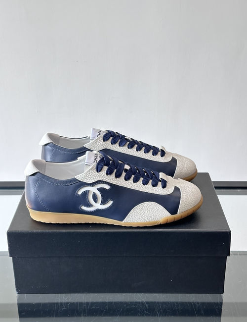 Chanel Cowhide Casual Sneakers With Rubber Outsole