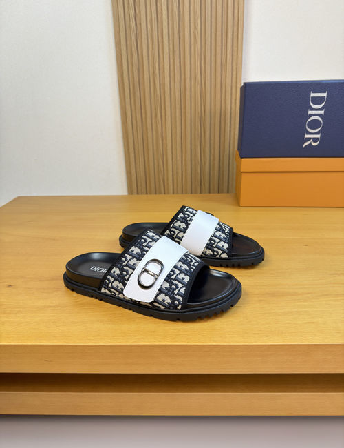 Christian Dior CD Premium Casual Slides Cowhide Upper