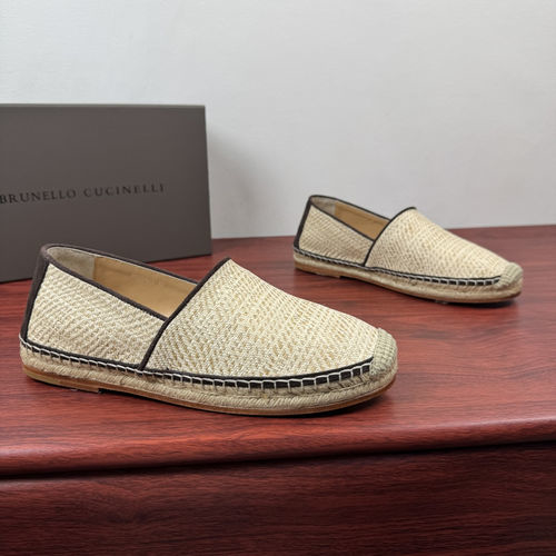 Brunello Cucinelli BC Leather Espadrille Casual Shoes
