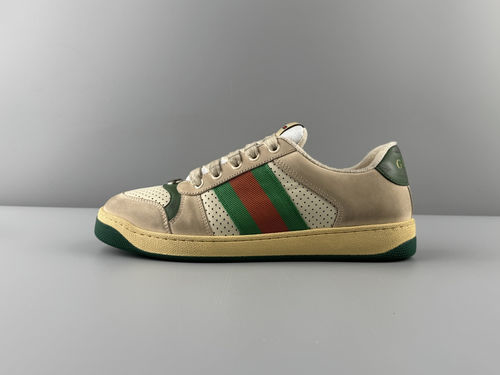 Gucci Screener Series Distressed Leather Sneakers