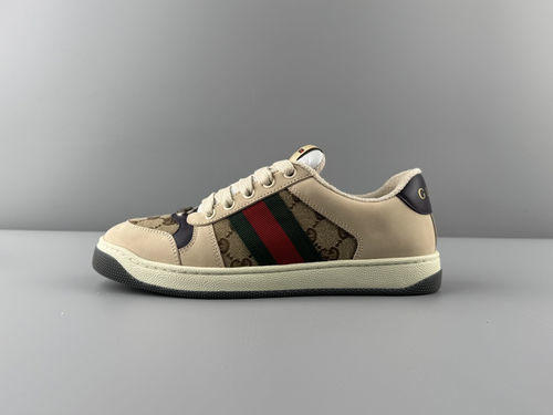 Gucci Screener Series Distressed Leather Sneakers