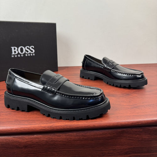 Hugo Boss Platform Derby Shoes Leather Upper Durable Sole