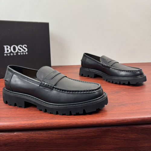 Hugo Boss Platform Derby Shoes Leather Upper Durable Sole