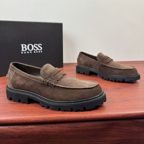 Hugo Boss Platform Derby Shoes Leather Upper Durable Sole