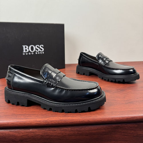 Hugo Boss Platform Derby Shoes Leather Upper Durable Sole