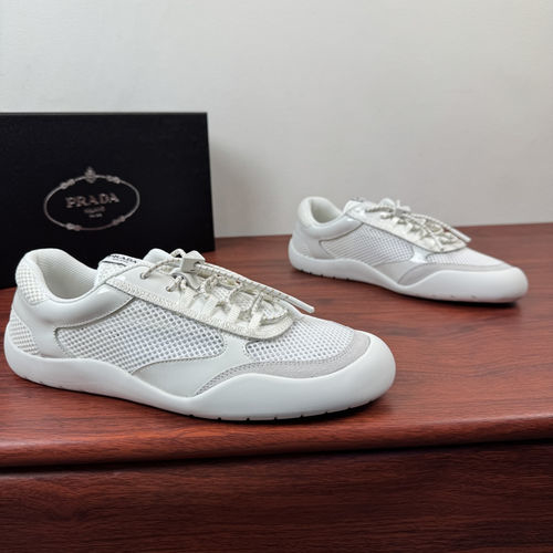 Prada Speedrock Leather Mesh Sneakers