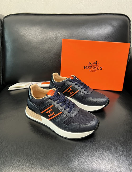 Hermes Premium Leather Sneakers With Comfortable Sole