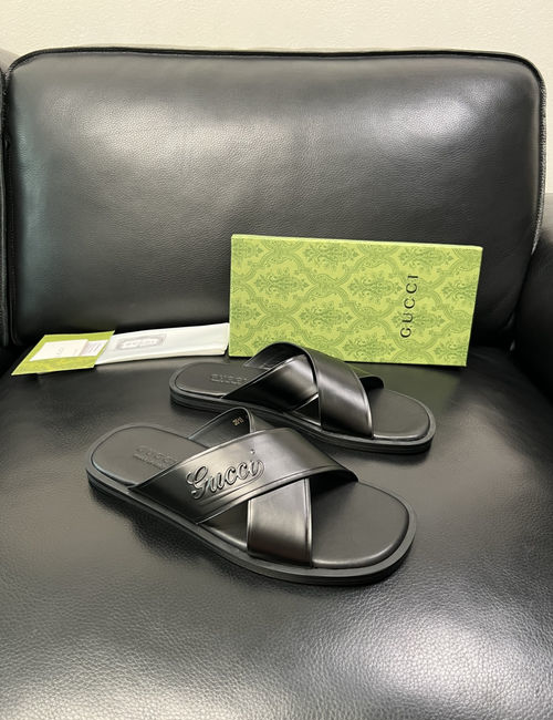 Gucci High-Quality Leather Slippers With Comfort Sole