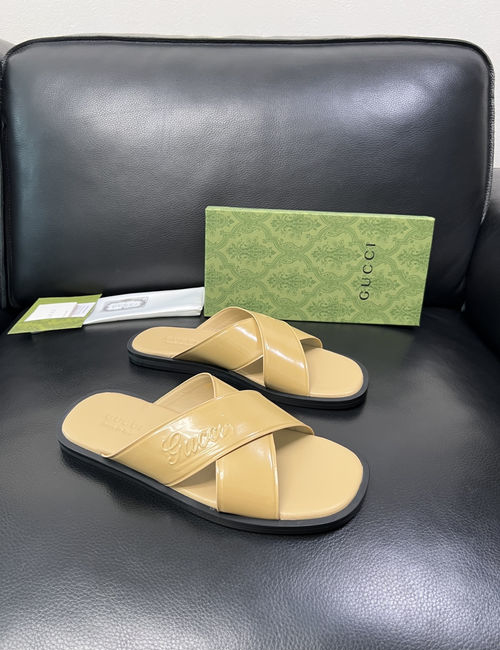 Gucci High-Quality Leather Slippers With Comfort Sole