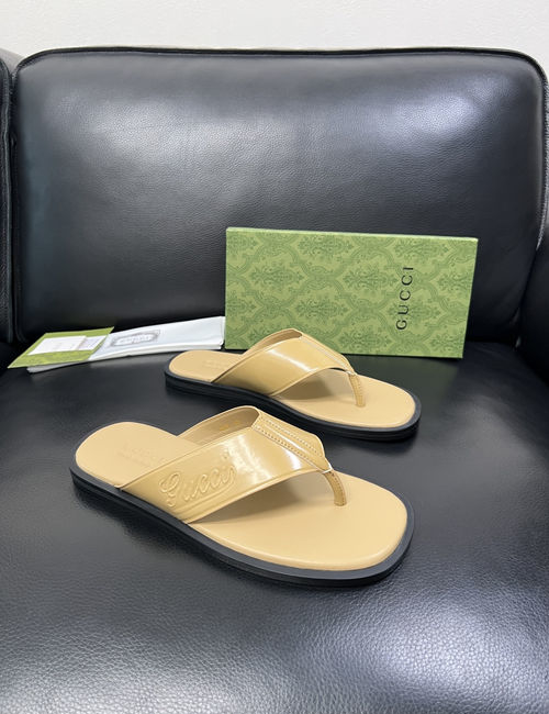 Gucci High-Quality Leather Slippers With Comfort Sole