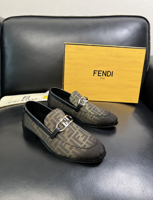 Fendi Premium Leather Knit Casual Shoes