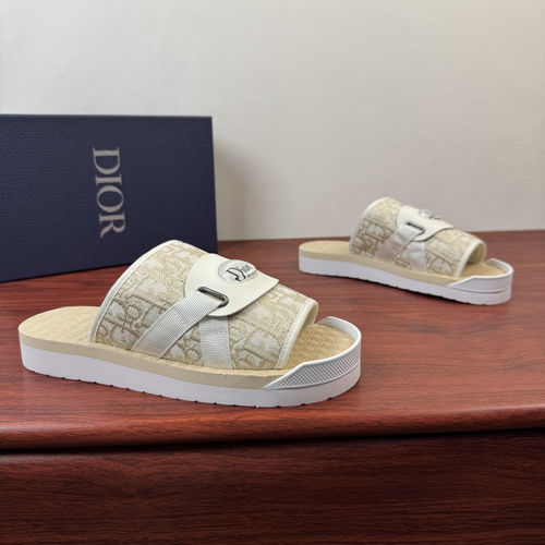 Christian Dior CD Aqua Sandals With Oblique Upper Beige