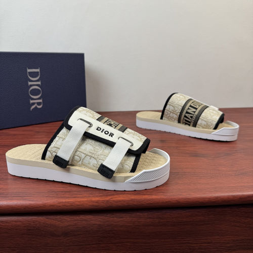Christian Dior CD Aqua Sandals Embroidery Beige