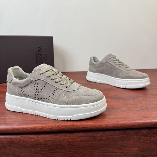 Valentino Sparry Cowhide Sneakers Gray