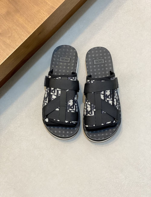 Christian Dior CD H-Town Slides Oblique Printed Rubber Soles