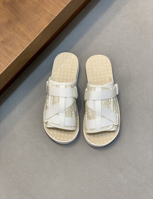 Christian Dior CD H-Town Slides Oblique Printed Rubber Soles