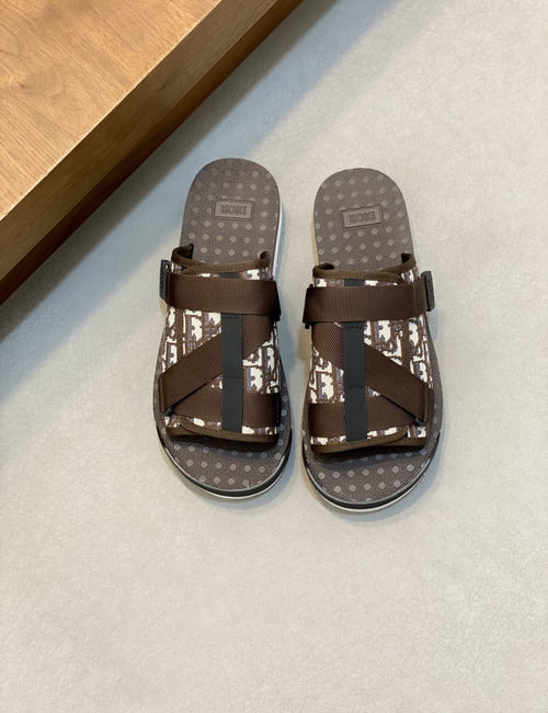 Christian Dior CD H-Town Slides Oblique Printed Rubber Soles