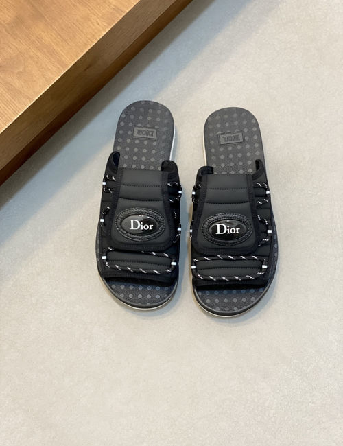 Christian Dior CD H-Town Slides Oblique Print Rubber Footwear