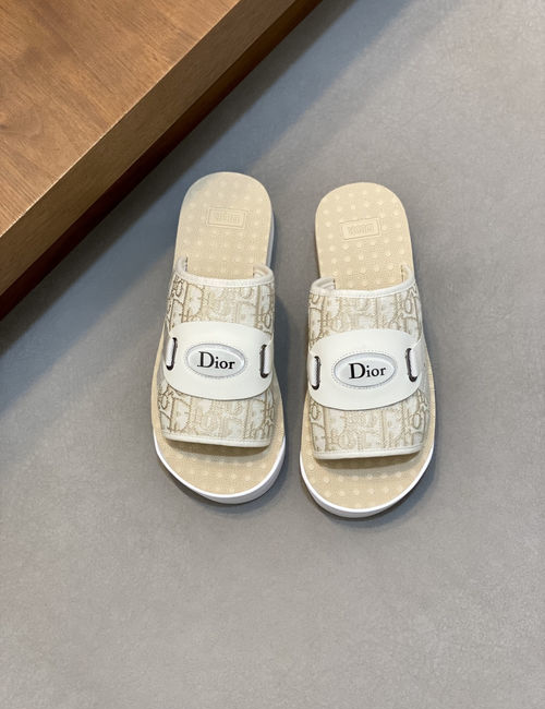 Christian Dior CD H-Town Slides Oblique Print Rubber Footwear