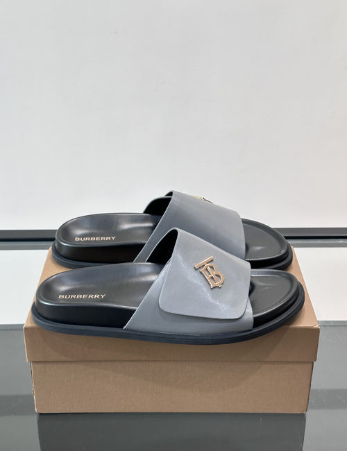 Burberry Cowhide Slides TB Logo Premium Texture