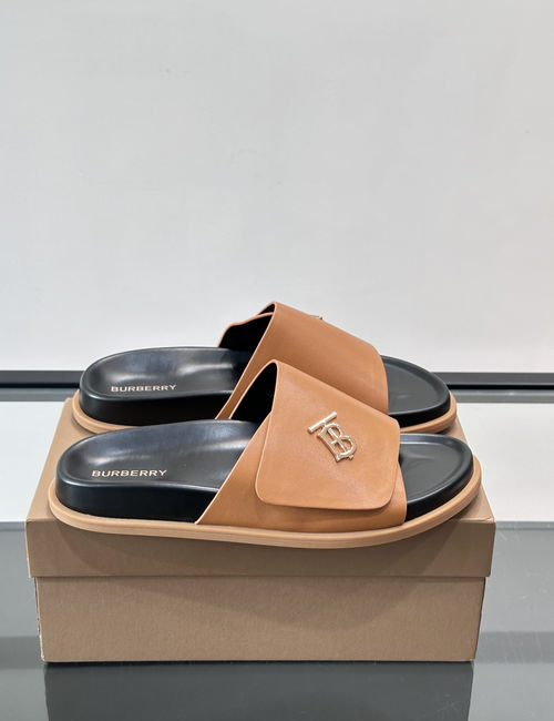Burberry Cowhide Slides TB Logo Premium Texture