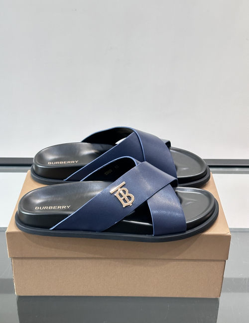 Burberry Cowhide Slides TB Logo Premium Texture
