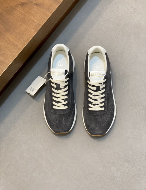 Brunello Cucinelli BC Calfskin Suede Casual Leather Shoes