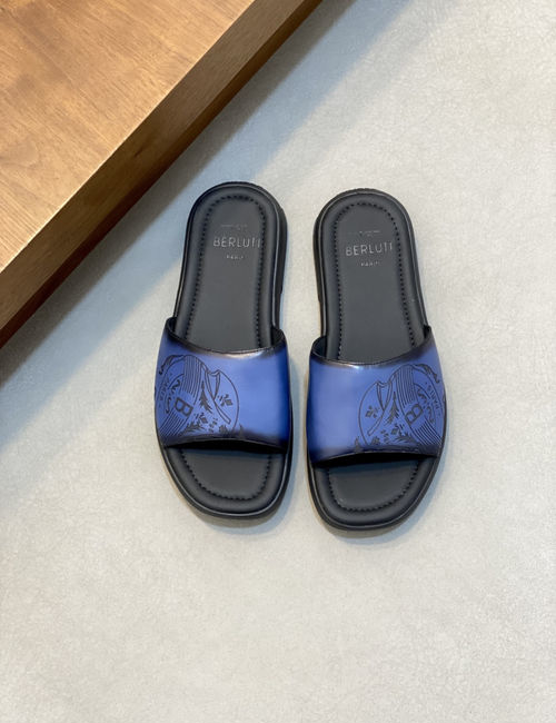 Berluti Hand-painted Slippers Full Grain Leather Lining