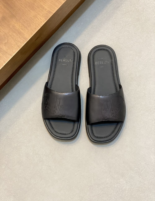 Berluti Hand-painted Slippers Full Grain Leather Lining