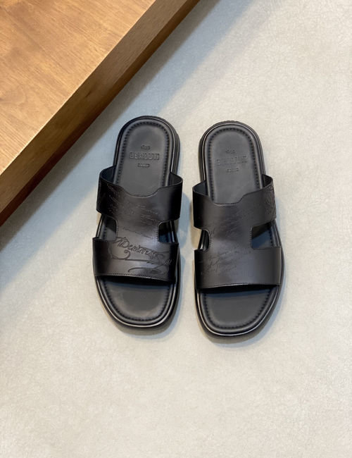 Berluti Hand-painted Slippers Full Grain Leather Lining