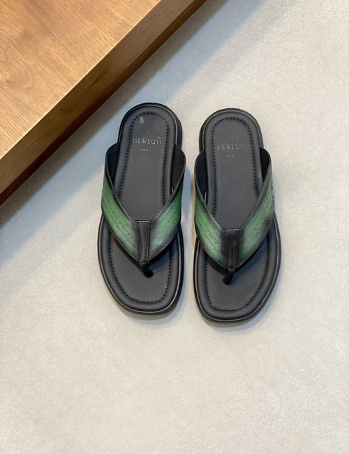 Berluti Hand-painted Slippers Full Grain Leather Lining