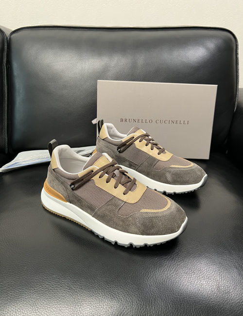 Brunello Cucinelli BC Stitched Leather Comfort Sneakers