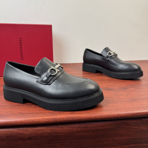 Ferragamo Classic Loafers Matte Leather Black