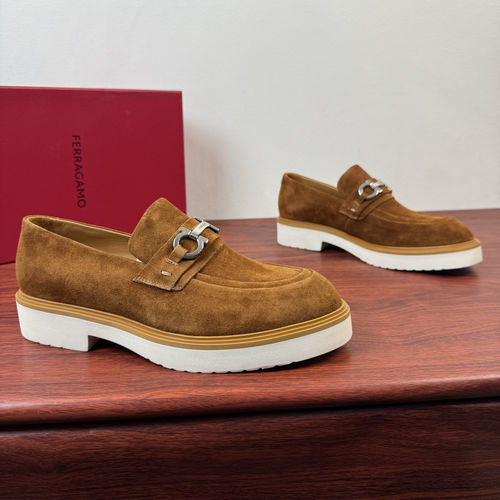 Ferragamo Classic Loafers Suede Brown