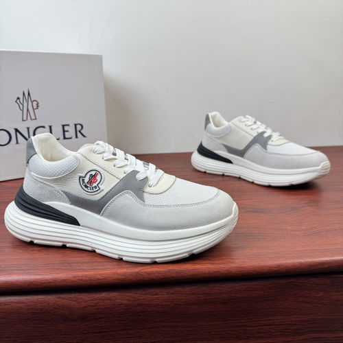 Moncler Mesh Suede Sneakers With Rubber Sole