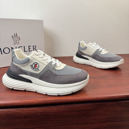 Moncler Mesh Suede Sneakers With Rubber Sole