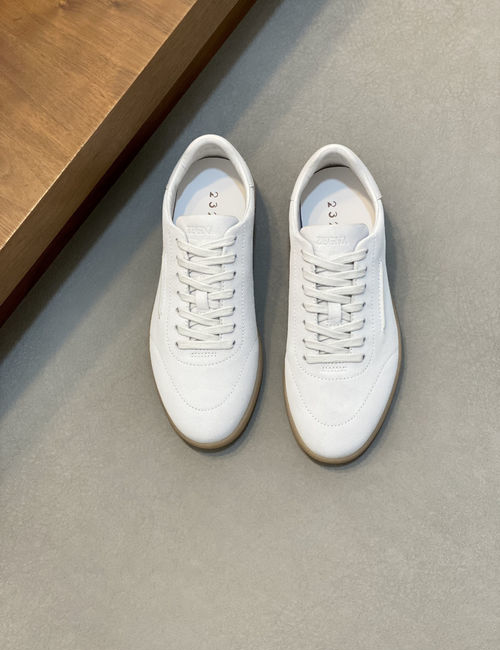 Zegna 232 Suede Sneakers With Rubber Sole