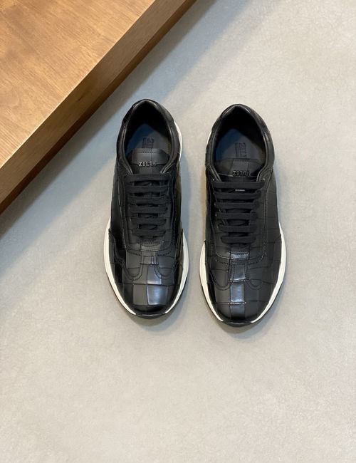 Zilli Stitched Leather Casual Sneakers