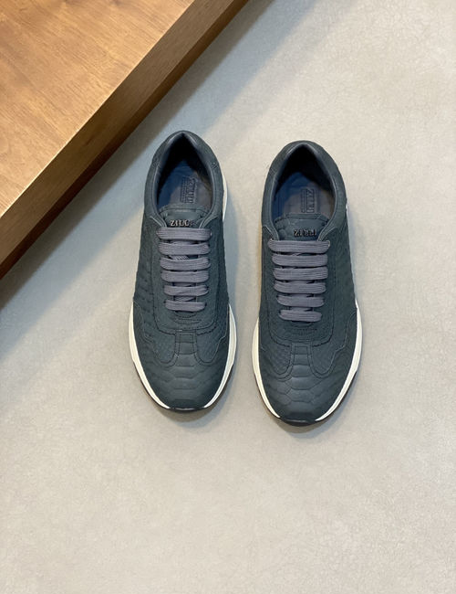Zilli Stitched Leather Casual Sneakers
