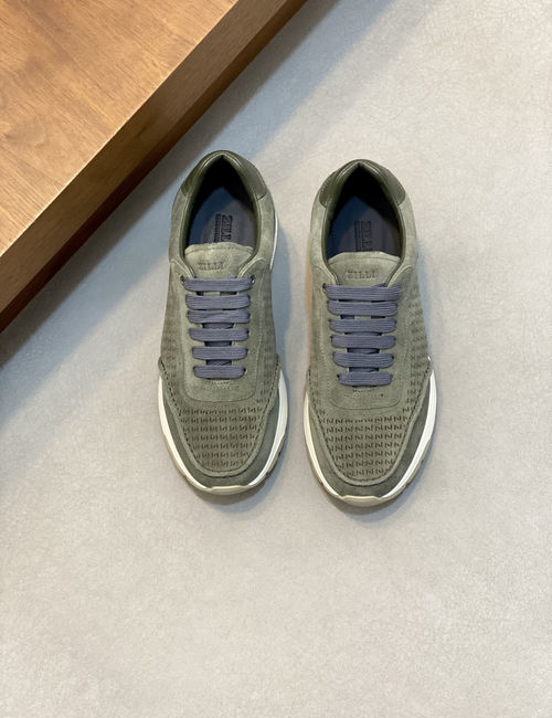 Zilli Stitched Leather Casual Sneakers