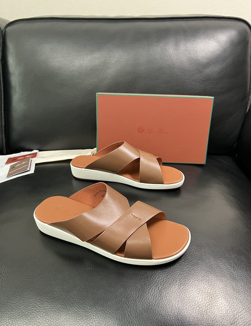 Loro Piana LP Genuine Leather Slippers With Comfort Sole