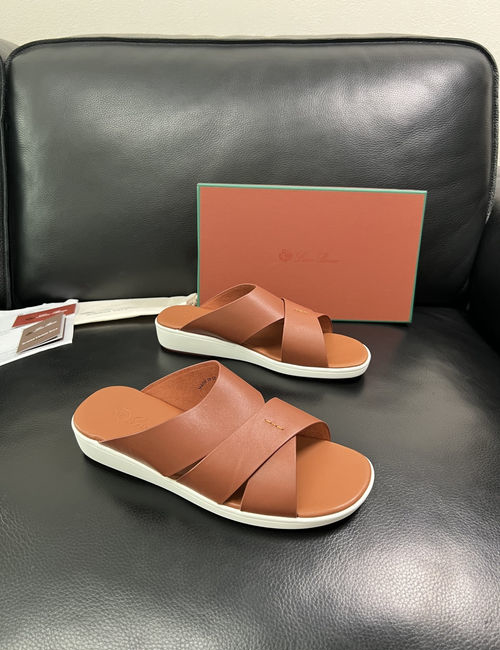 Loro Piana LP Genuine Leather Slippers With Comfort Sole
