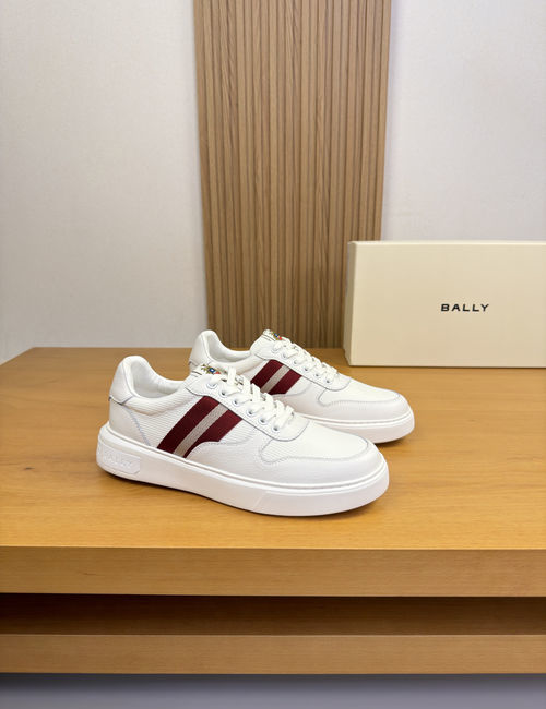 Bally Textured Leather Sneakers, Brand Accents, High-Quality Finish